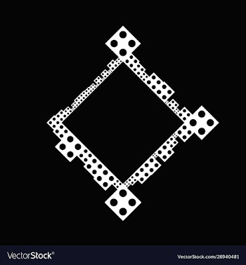Abstract geometrical black and white dot badge vector image