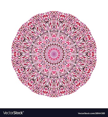 Abstract geometrical circular round flower vector image