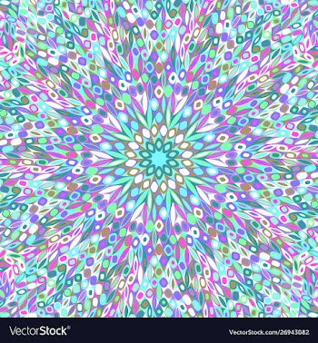 Abstract geometrical circular tile flower mosaic vector image