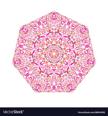 Abstract geometrical colorful floral heptagon vector image