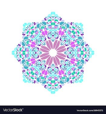 Abstract geometrical colorful floral ornament vector image