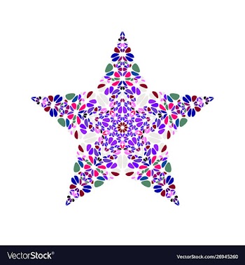 Abstract geometrical colorful flower ornament vector image