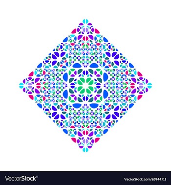 Abstract geometrical colorful ornate stone square vector image