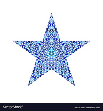 Abstract geometrical floral mosaic ornament star vector image