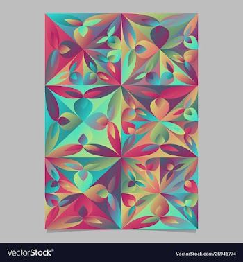 Abstract geometrical floral triangle brochure vector image