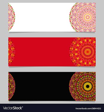 Abstract geometrical flower mandala banner vector image