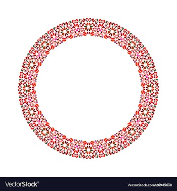 Abstract geometrical gravel mosaic circular frame vector image