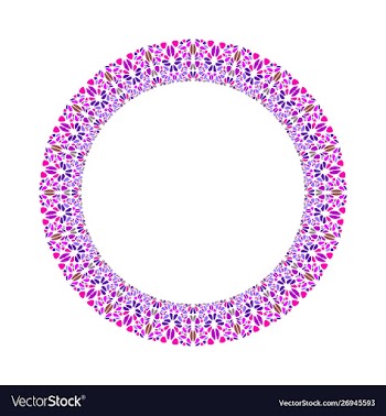 Abstract geometrical gravel mosaic round border vector image