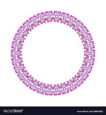Abstract geometrical gravel mosaic round wreath vector image