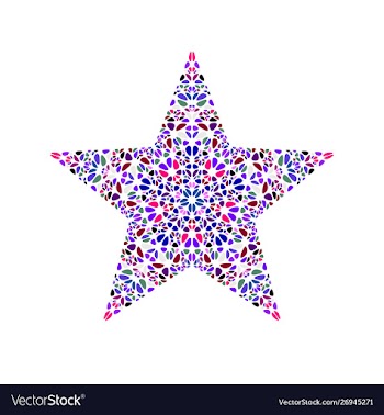 Abstract geometrical isolated floral mosaic vector image
