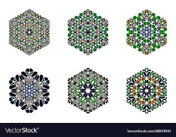 Abstract geometrical isolated floral ornament vector image