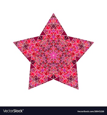Abstract geometrical isolated mosaic pentagram vector image