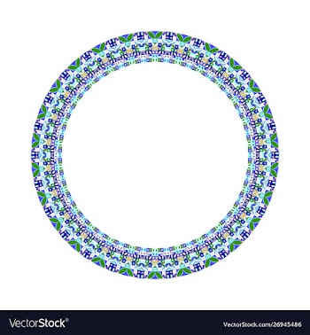 Abstract geometrical isolated tiled mosaic round vector image