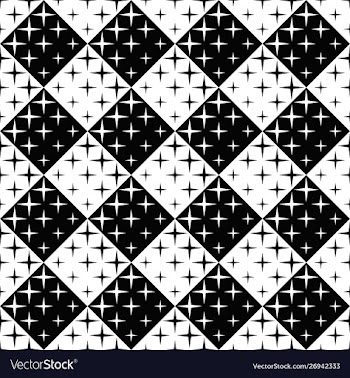 Abstract geometrical monochrome seamless star vector image