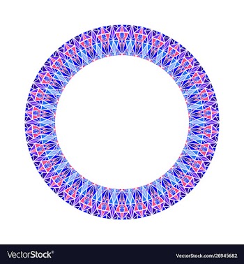 Abstract geometrical mosaic round frame vector image