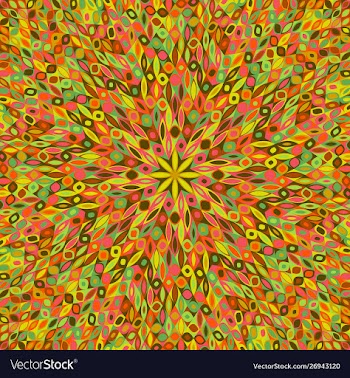 Abstract geometrical radial tiled mosaic pattern vector image