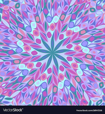 Abstract geometrical radial tiled mosaic vector image