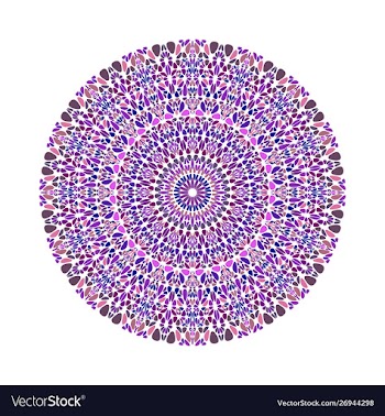 Abstract geometrical round colorful floral vector image