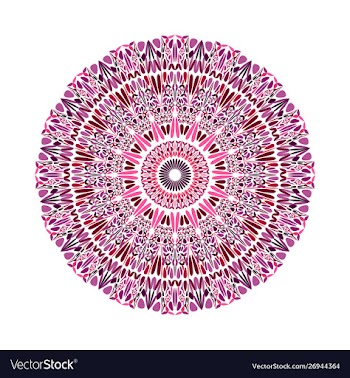 Abstract geometrical round colorful floral vector image