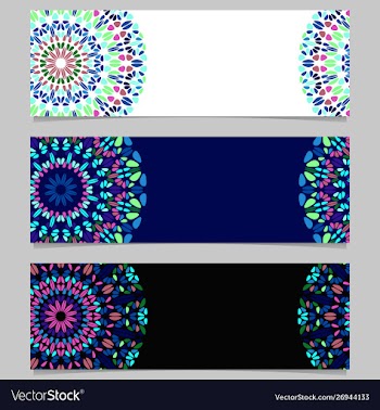 Abstract geometrical stone mandala banner vector image