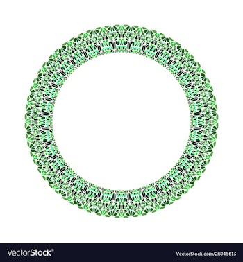 Abstract geometrical stone mosaic round border vector image