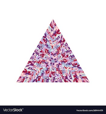 Abstract geometrical tiled mosaic pyramid symbol vector image