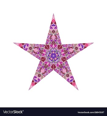 Abstract geometrical triangle mosaic pentagram vector image