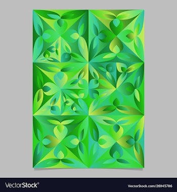 Abstract geometrical triangular flower page vector image