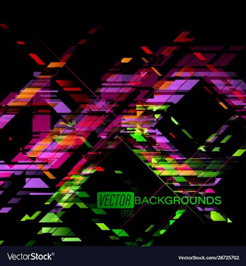 Abstract glossy colors on a black scene vector image