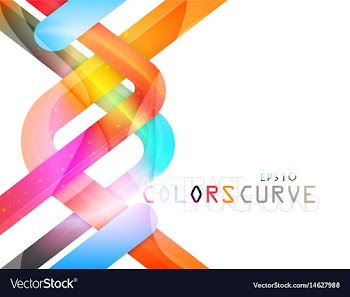 Abstract glossy curve colors vector image