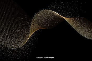 Abstract golden wave on dark background Free Vector