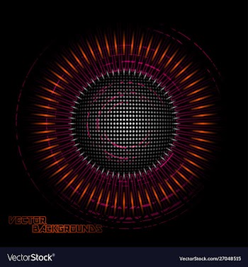 Abstract graphics round colors on a black vector image