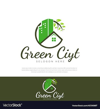 abstract green apartment building city building