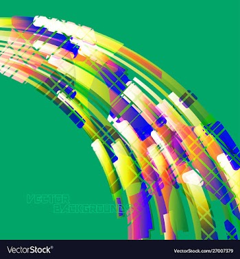 Abstract green colors curved scene vector image