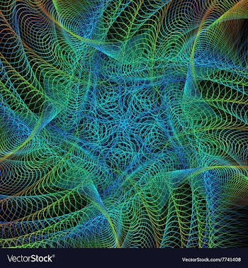 Abstract green fractal art design background vector image