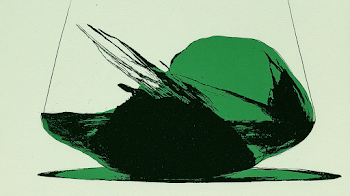 Abstract Green Ink Splash in Glass