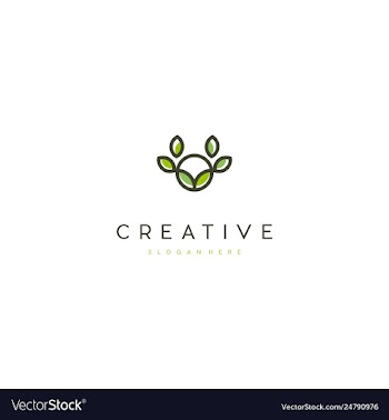 Abstract green leaf logo icon design vector image
