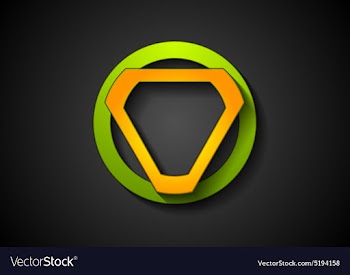 Abstract green orange geometric logo design vector image