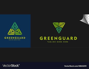 abstract green triangle logo design usable