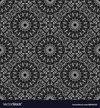 Abstract grey gemstone mandala ornament pattern vector image