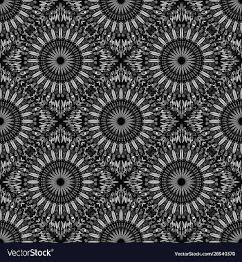 Abstract grey gemstone mandala ornament pattern vector image