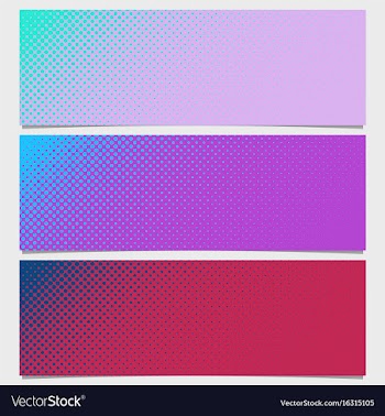 Abstract halftone dot pattern horizontal banner vector image