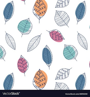 Abstract hand drawn leaf pattern vector image