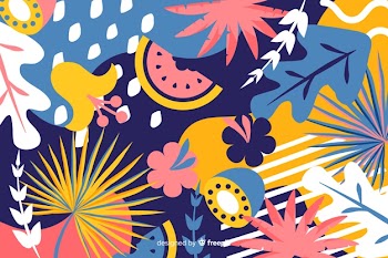 Abstract hand drawn tropical background