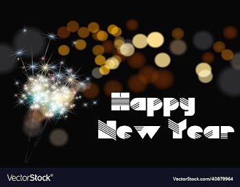 abstract happy new year with bokeh background