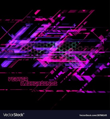 Abstract hexagon colors shapes concept on a black vector image