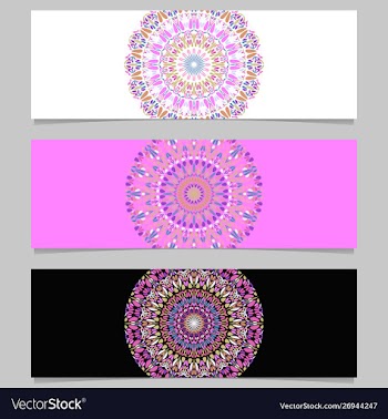 Abstract horizontal colorful floral mandala vector image