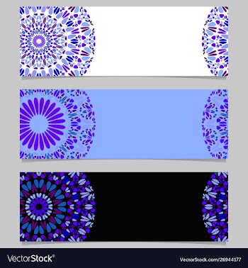 Abstract horizontal floral mandala banner vector image