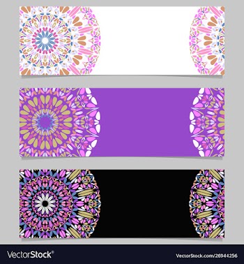 Abstract horizontal geometrical floral mandala vector image