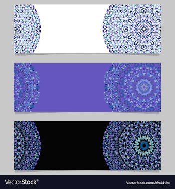 Abstract horizontal geometrical flower mandala vector image